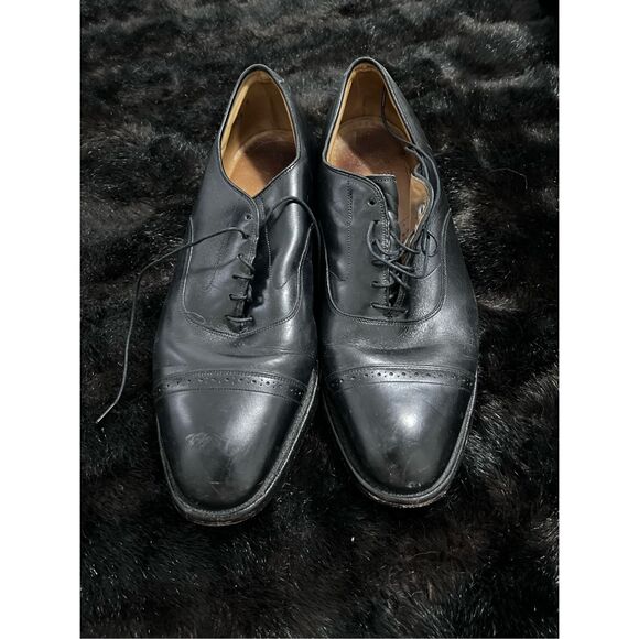 Johnston Murphy Crown Aristocraft Dress Shoes Mens 10.5 D Black Wingtip main image 6
